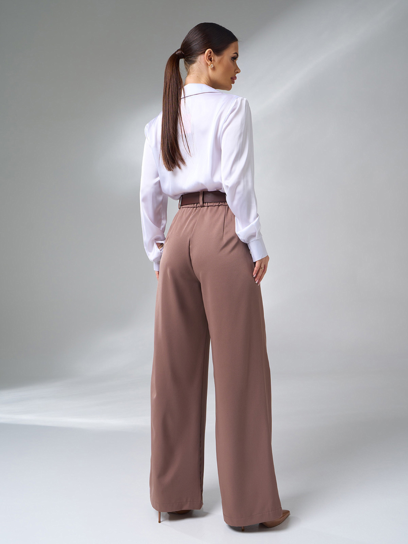 Штани палаццо ISSA Plus модель 14911_коричневый Фото