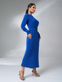 Платье миди ISSA Plus модель 14988_синий Фото