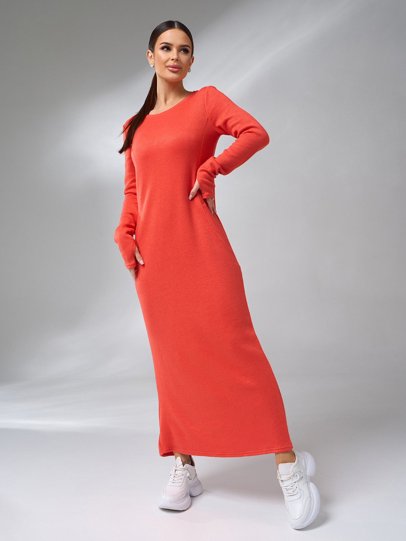 Платье макси ISSA Plus модель 14982_оранжевый Платье макси ISSA Plus модель 14982_оранжевый Фото