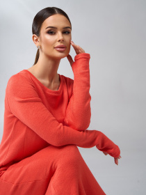 Платье макси ISSA Plus модель 14982_оранжевый Платье макси ISSA Plus модель 14982_оранжевый Фото