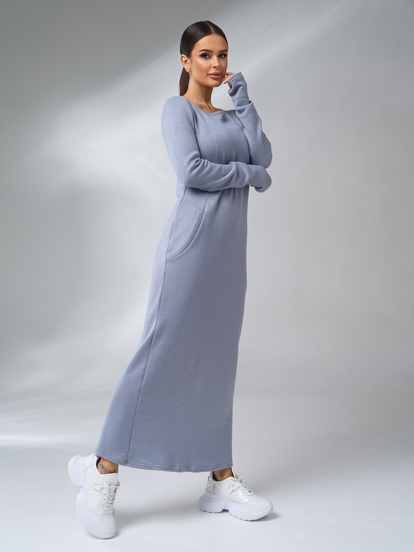 Сукня максі ISSA Plus модель 14982_серый Фото