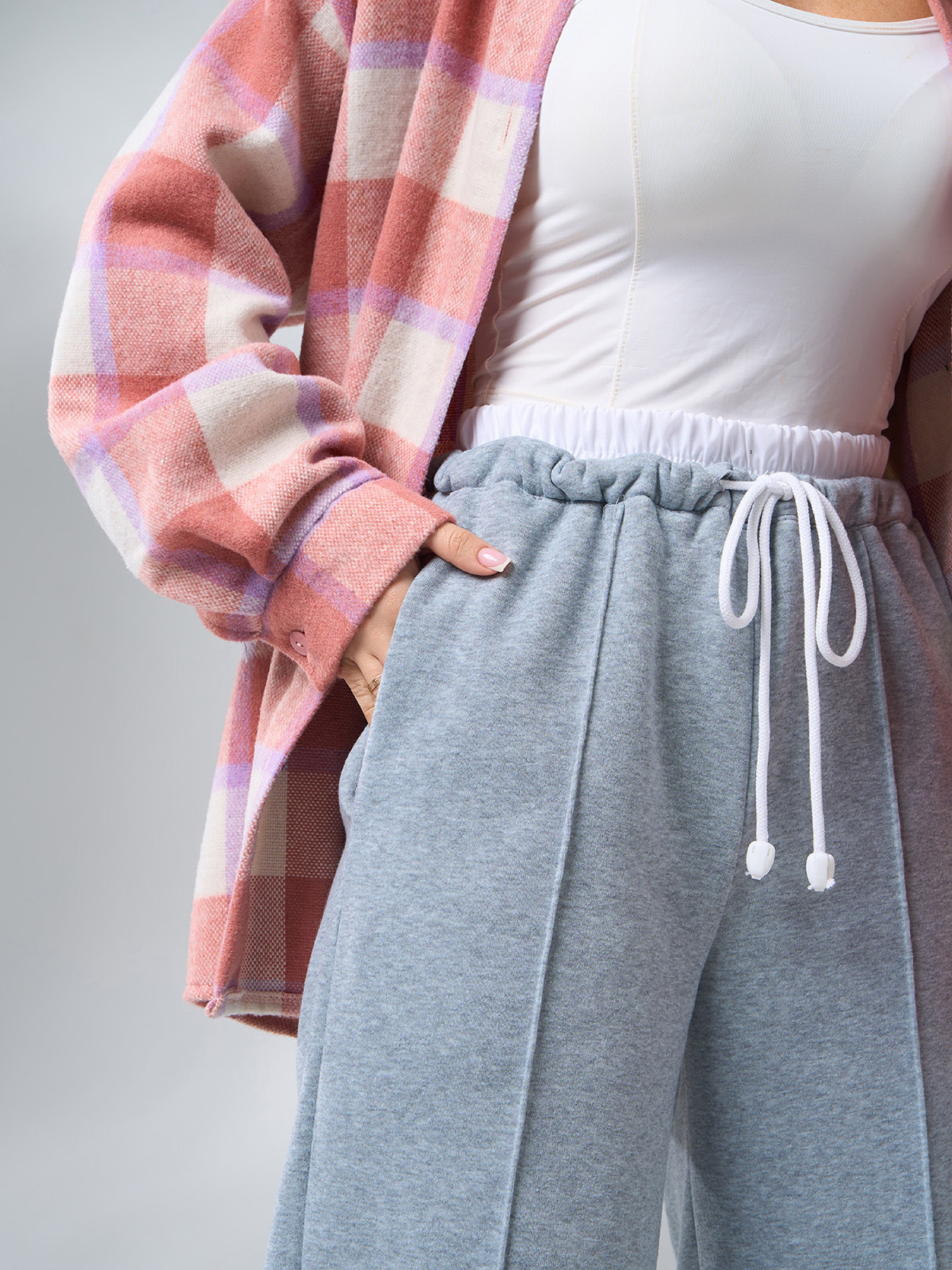 Брюки палаццо ISSA Plus модель 14909A_серый Фото