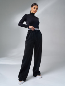 Брюки палаццо ISSA Plus модель 14909A_черный Фото