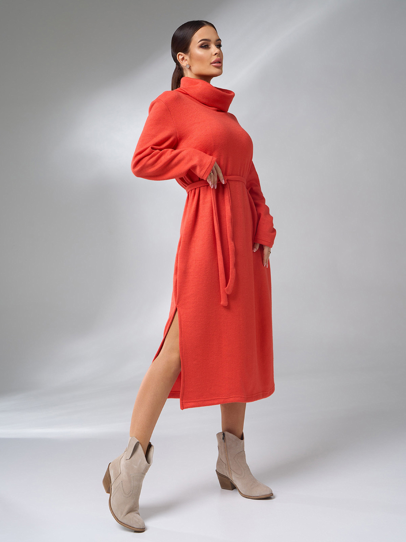 Платье миди ISSA Plus модель 14983_оранжевый Фото