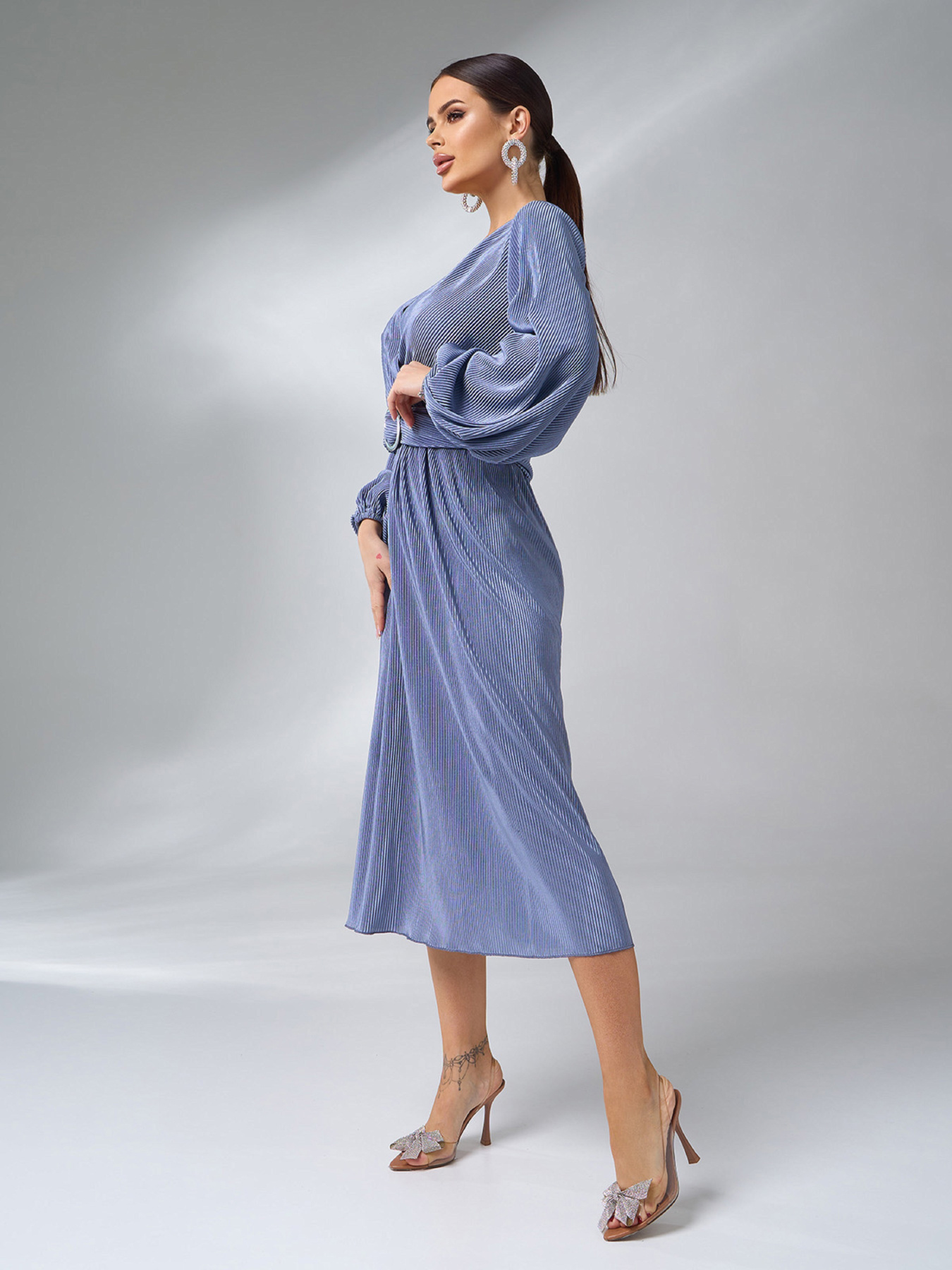 Сукня міді ISSA Plus модель 14987_серый Сукня міді ISSA Plus модель 14987_серый Фото