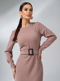 Сукня міді ISSA Plus модель 14988_бежевый Фото