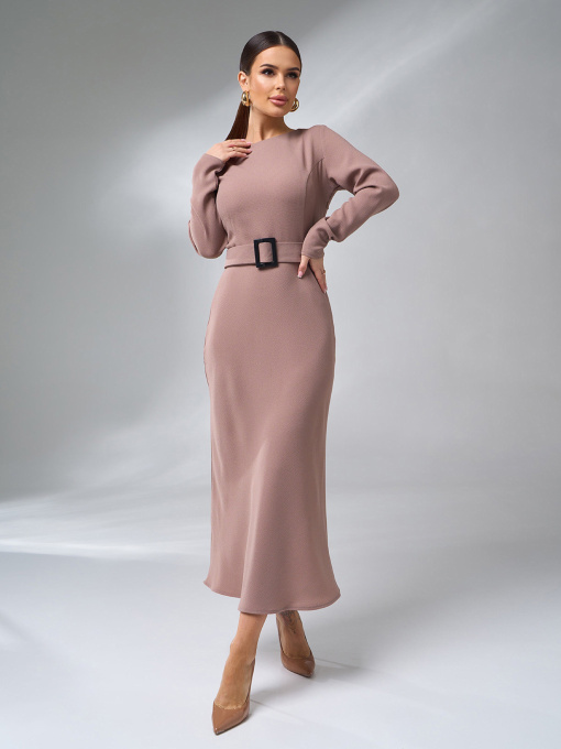 Сукня міді ISSA Plus модель 14988_бежевый Фото