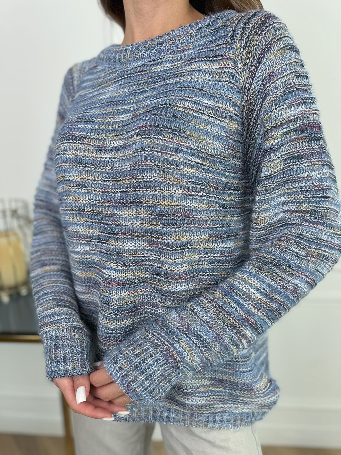 Джемпер ISSA Plus модель WN20-674_синий Фото