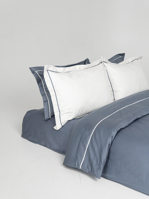 Комплект постельного белья с премиум сатина с кантом INDIM модель Clouded123 Фото