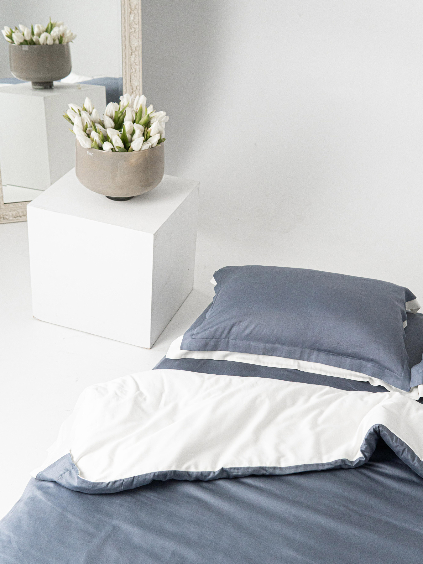 Комплект постільної білизни з преміум сатину з вушками INDIM модель Clouded345 Фото