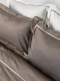 Комплект постільної білизни з преміум сатину з кантом INDIM модель CoffeeMilk123 Комплект постільної білизни з преміум сатину з кантом INDIM модель CoffeeMilk123 Фото