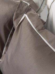 Комплект постільної білизни з преміум сатину з кантом INDIM модель CoffeeMilk123 Комплект постільної білизни з преміум сатину з кантом INDIM модель CoffeeMilk123 Фото