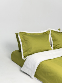 Комплект постельного белья с премиум сатина с ушками INDIM модель Olive345 Фото