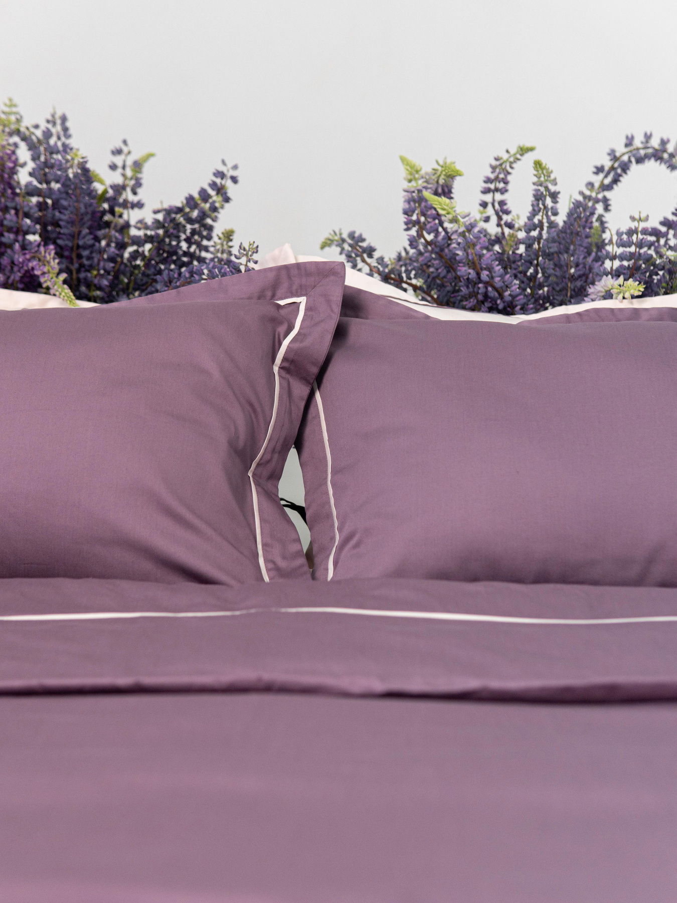 Комплект постільної білизни з преміум сатину з кантом INDIM модель Violet123 Фото