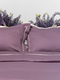 Комплект постільної білизни з преміум сатину з кантом INDIM модель Violet123 Фото