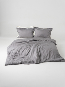 Комплект постельного белья с премиум сатина с кантом INDIM модель Grey123 Фото