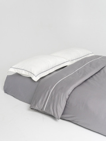 Комплект постельного белья с премиум сатина с кантом INDIM модель Grey123 Фото