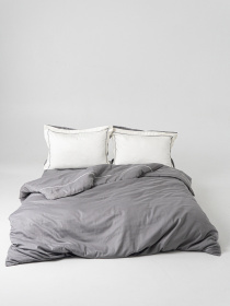 Комплект постельного белья с премиум сатина с кантом INDIM модель Grey123 Фото