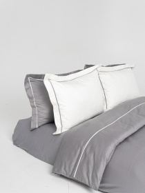 Комплект постільної білизни з преміум сатину з кантом INDIM модель Grey123 Фото