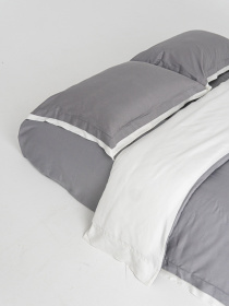 Комплект постельного белья с премиум сатина с ушками INDIM модель Grey456 Фото