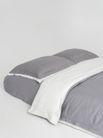 Комплект постельного белья с премиум сатина с ушками INDIM модель Grey456 Фото
