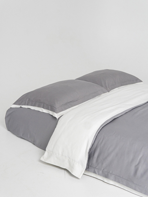 Комплект постельного белья с премиум сатина с ушками INDIM модель Grey456 Фото