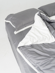 Комплект постельного белья с премиум сатина с ушками INDIM модель Grey456 Фото