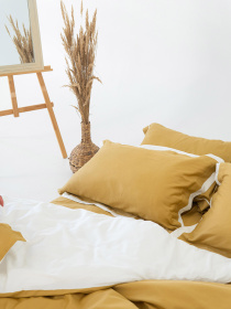 Комплект постільної білизни з преміум сатину з вушками INDIM модель Amber456 Фото