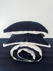 Комплект постільної білизни з преміум сатину з вушками INDIM модель Ultramarine456 Фото