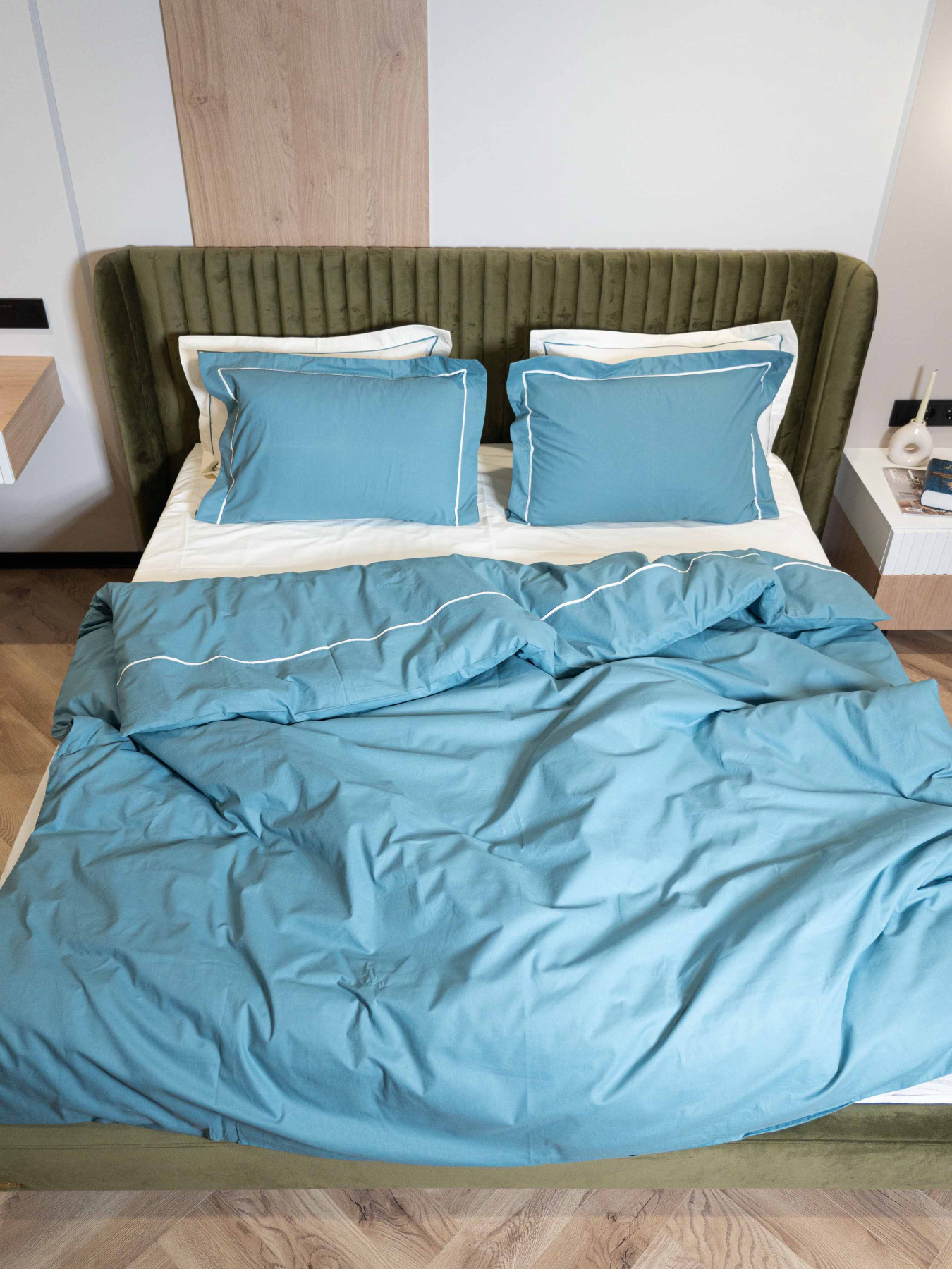 Комплект постельного белья с ранфорса с кантом INDIM модель Heavenly123 Фото