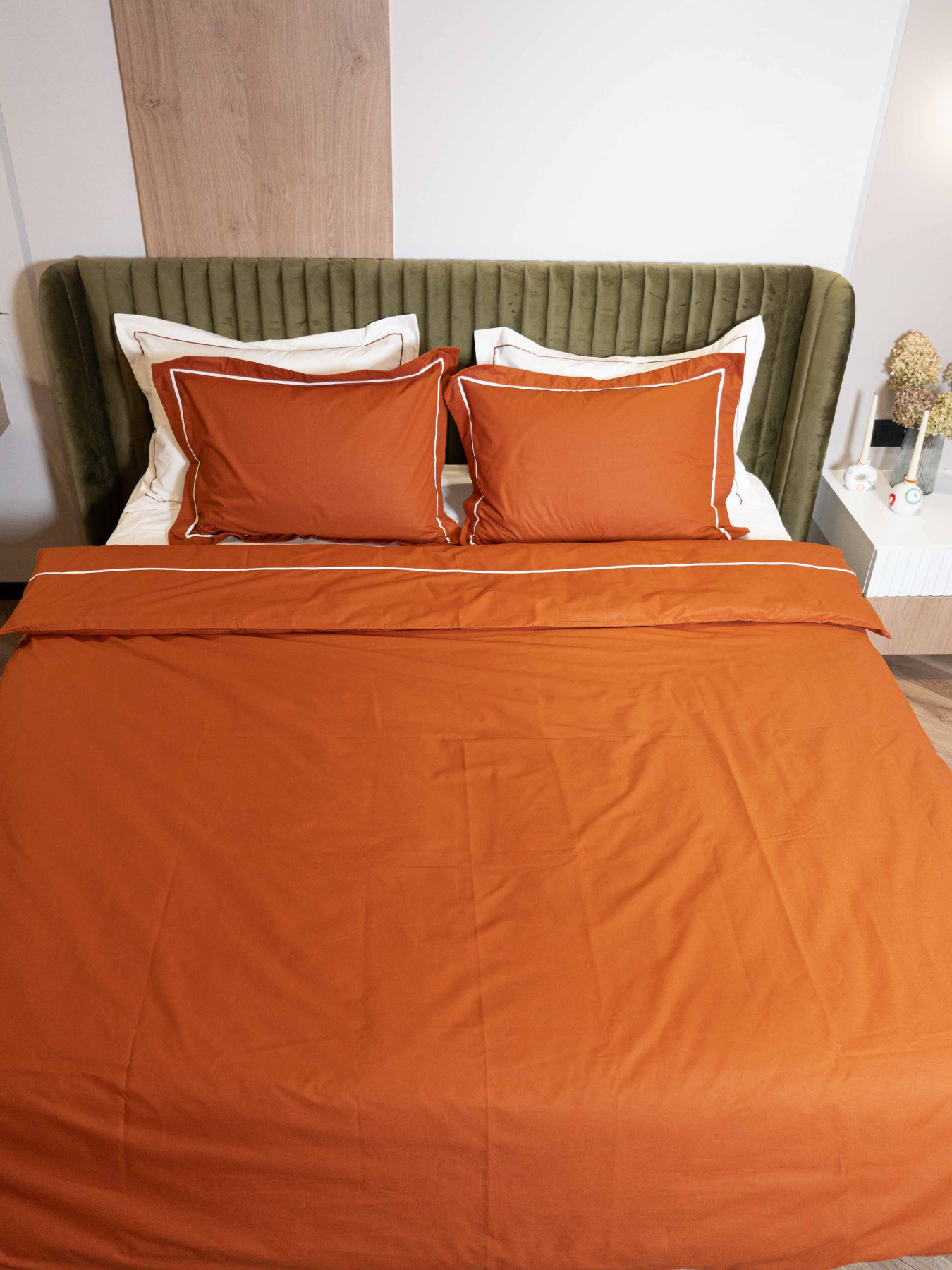 Комплект постельного белья с ранфорса с кантом INDIM модель Terracotta123 Фото