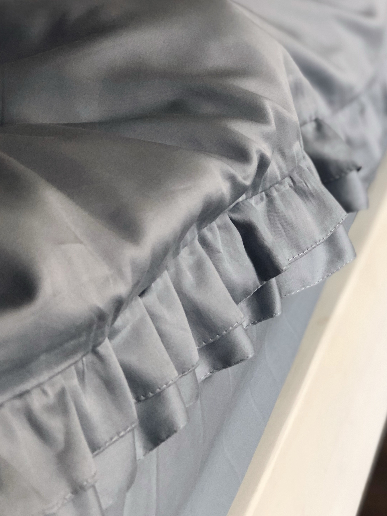 Підковдра з рюшами сіро-блакитна Cozy модель 8009159 Фото