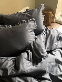 Підковдра з рюшами темно-сіра Cozy модель 8009151 Фото