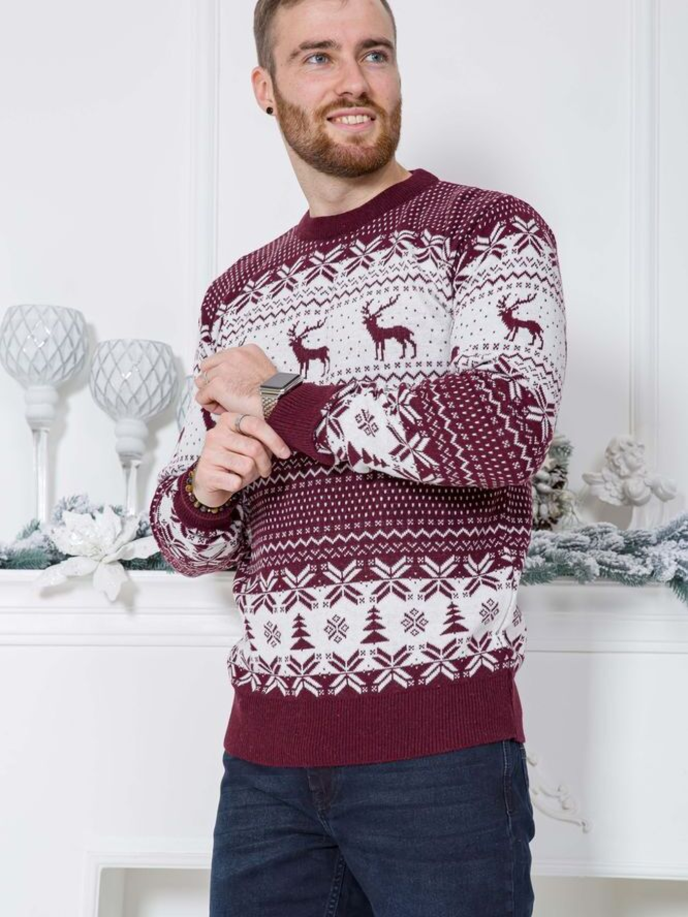 Свитер мужской с оленями 161R712 модель У-1116208::000000029 Фото