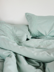 Підковдра м'ятна з вишитими гілками Cozy модель 8009293 Фото