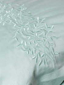 Підковдра м'ятна з вишитими гілками Cozy модель 8009293 Підковдра м'ятна з вишитими гілками Cozy модель 8009293 Фото