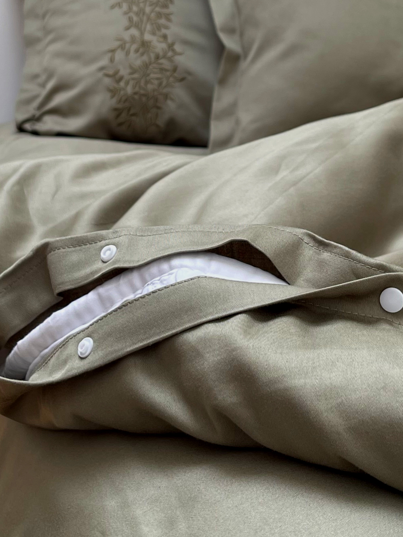 Підковдра мох з вишитими гілками Cozy модель 8009282 Підковдра мох з вишитими гілками Cozy модель 8009282 Фото