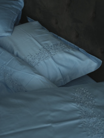 Підковдра небесно-блакитна з вишитими гілками Cozy модель 10082616 Фото