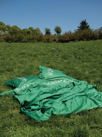 Підковдра зелена з вишитими молочними каштанами Cozy модель 9261984 Фото