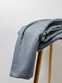 Підковдра сіро-блакитна з вишитими зірками Cozy модель 8009399 Фото