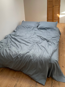 Підковдра сіро-блакитна з вишитими зірками Cozy модель 8009399 Фото