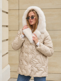 Зимняя куртка MilaNova модель Куртка К-328 кап бежевый Фото