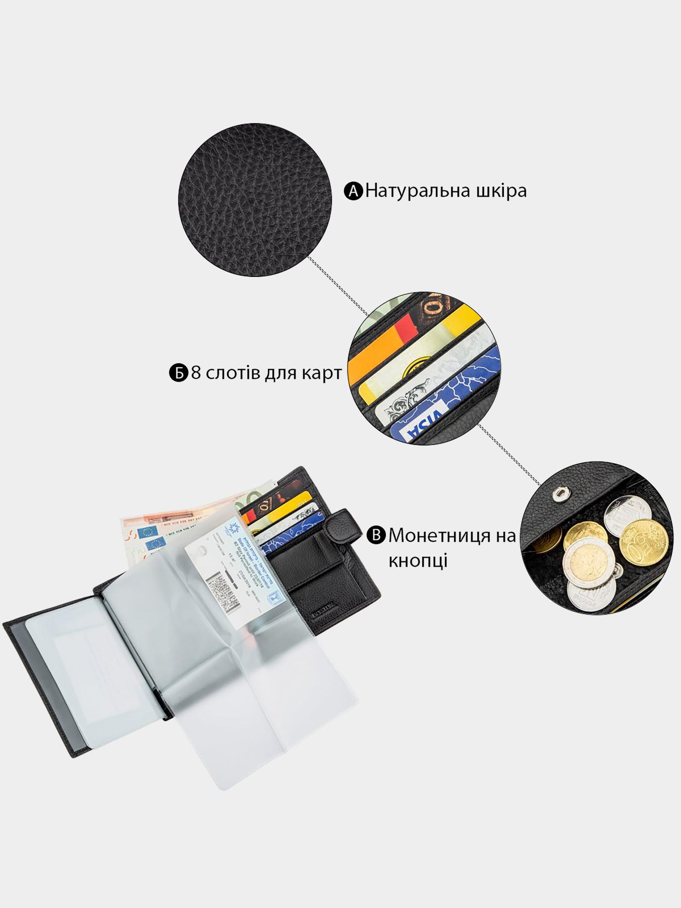 Портмоне Boston Leather Accessories модель bag24_18822 Фото