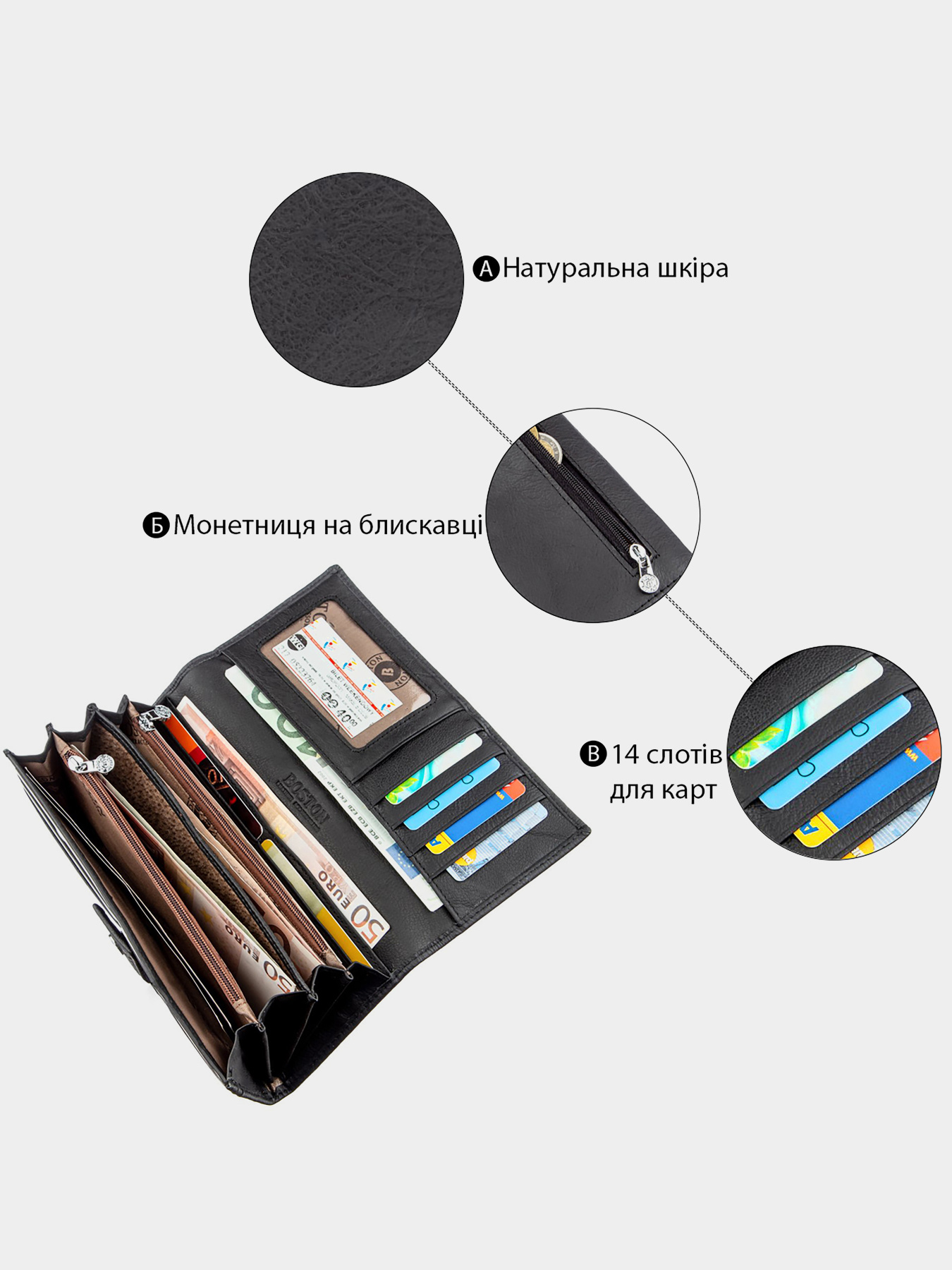 Кошелек Boston Leather Accessories модель bag24_18849 Фото