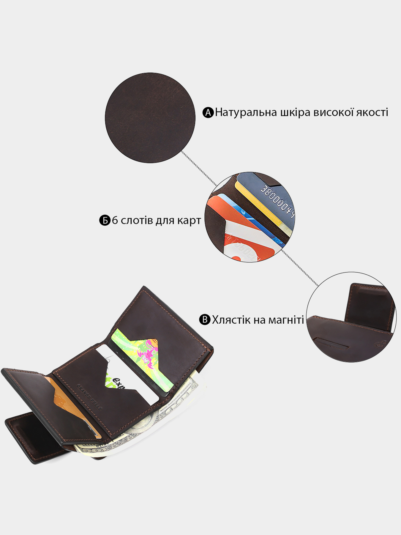 Портмоне Grande Pelle модель bag24_11151 Фото