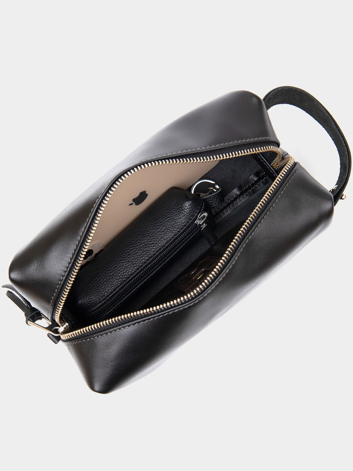 Мужской кожаный несессер GRANDE PELLE  Черный Grande Pelle модель bag24_11417 Фото