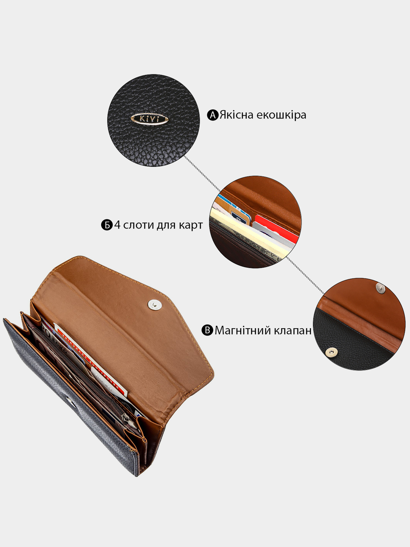 Кошелек Kivi модель bag24_19065 Кошелек Kivi модель bag24_19065 Фото