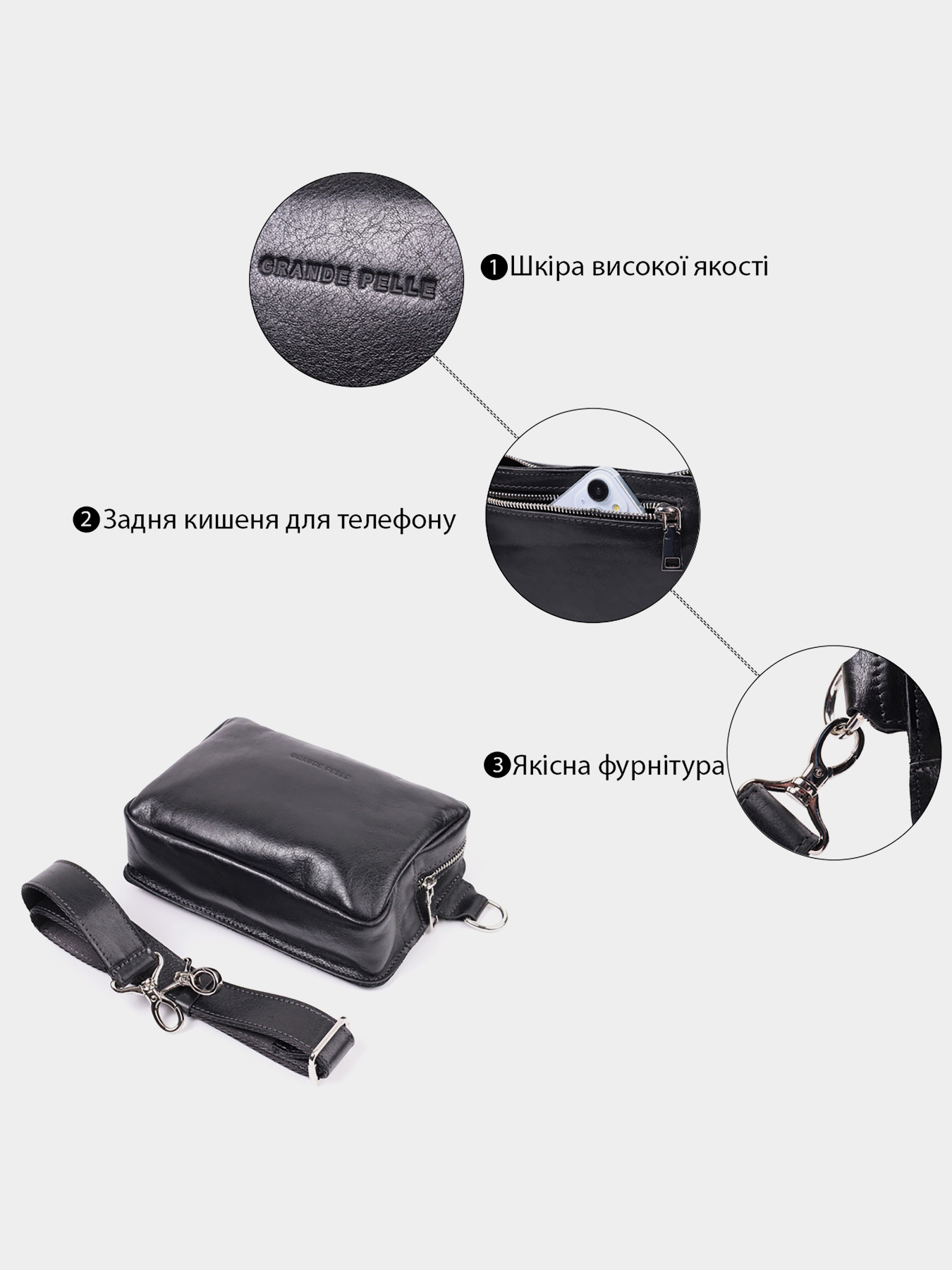 Кросс-боди Grande Pelle модель bag24_22576 Фото