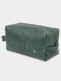 Шкіряна Органайзер-косметичка унісекс GRANDE PELLE  Зелений Grande Pelle модель bag24_11573 Фото