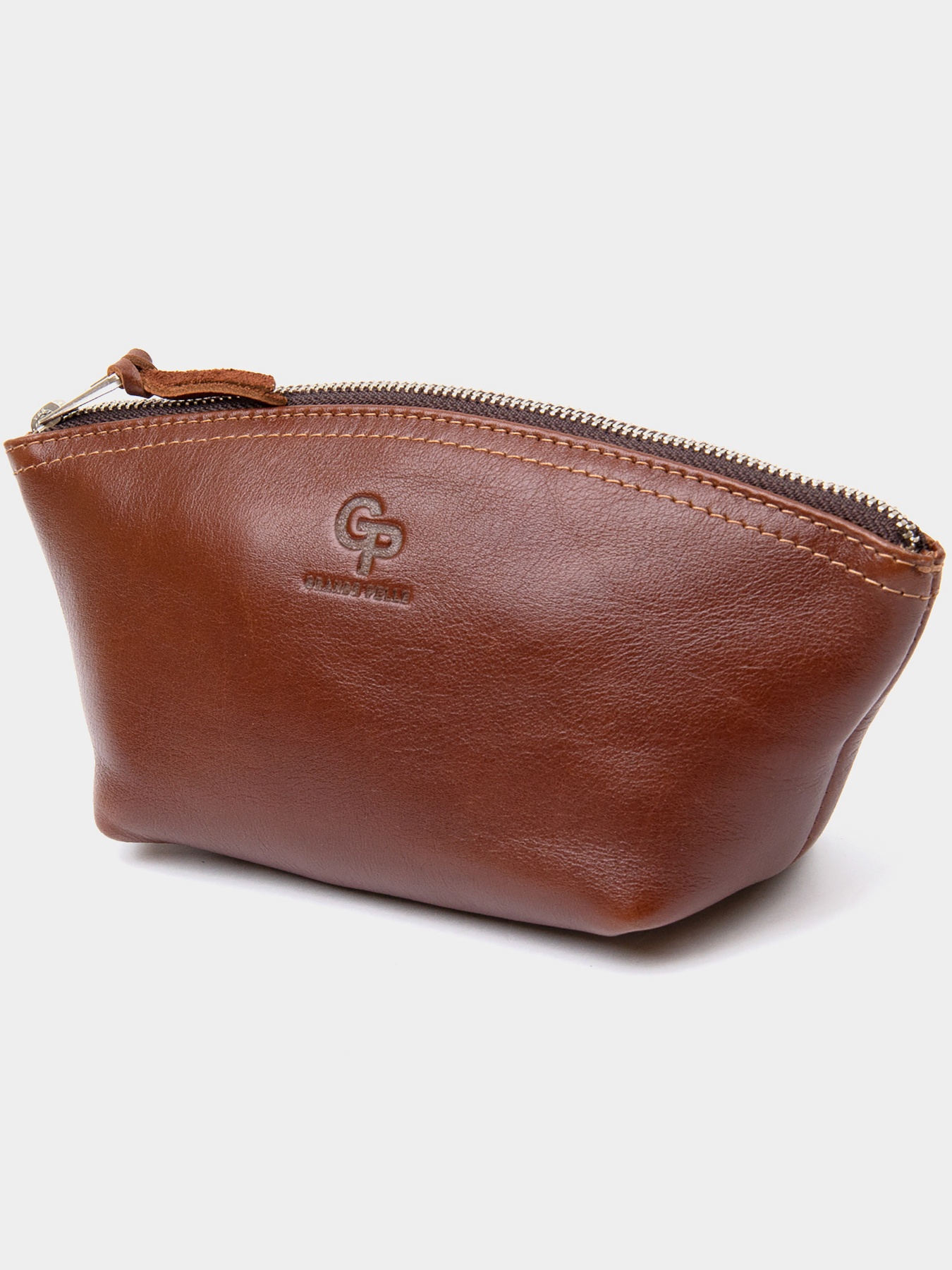 Женская Органайзер-косметичка из натуральной кожи GRANDE PELLE  Коричневый Grande Pelle модель bag24_11510 Фото